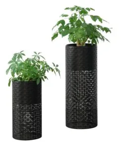 Storix Metal İkili Çiçeklik 60 cm Siyah