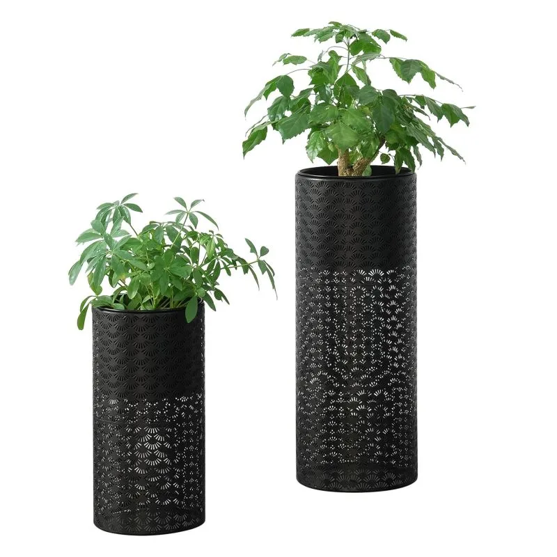 Storix Metal İkili Çiçeklik 60 cm Siyah