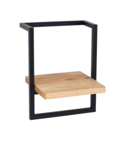 Studietto Metal Ahşap Çiçeklik 30 cm Siyah