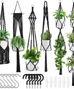 Urbana 6lı Siyah Pamuk 25cm Makrome Saksılık
