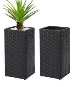 Urbana Rattan Çiçeklik 61 cm Siyah