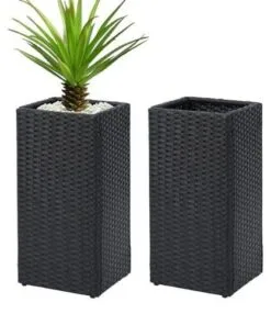 Urbana Rattan Çiçeklik 61 cm Siyah