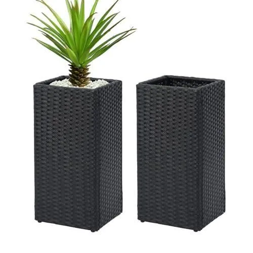 Urbana Rattan Çiçeklik 61 cm Siyah
