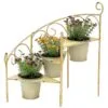 Verona Metal Merdiven Çiçeklik 3 Raflı 38 cm Sarı
