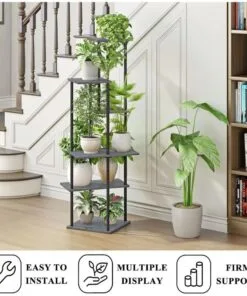 Veronica Metal Çiçeklik 6 Raflı 110 cm Oak Grey