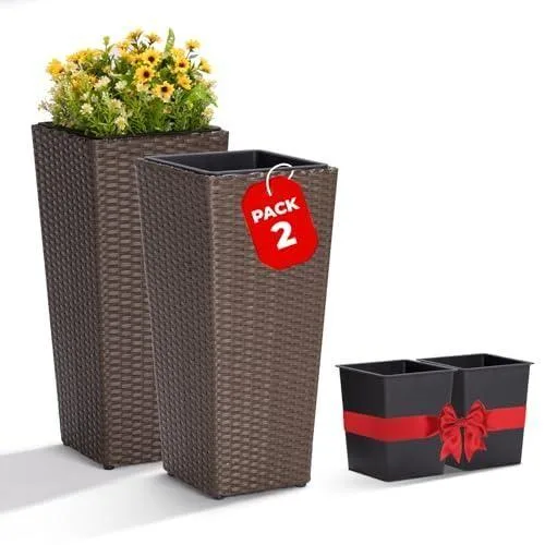 Vienna Rattan Çiçeklik Kahverengi