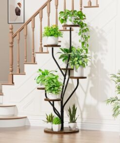 Vita Metal ve Ahşap 7 Raflı LED Işıklı Çiçeklik 137 cm