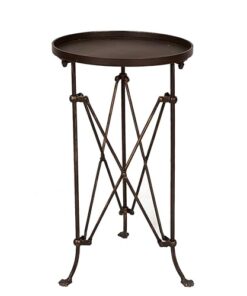 Walletto Bronz Metal Çiçeklik Sehpa 64 cm Yuvarlak