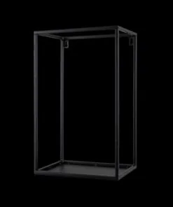 Wallio Tek Raflı Metal ve Ahşap Çiçeklik 47 cm Siyah