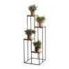 Wardio 4 Raflı Metal MDF Çiçeklik 110 cm Siyah Meşe