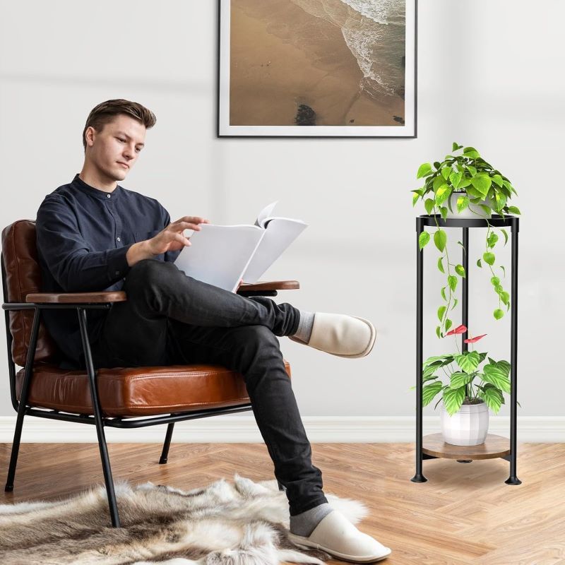 Botanica 2 Raflı Metal Çiçeklik 75 cm - Görsel 3