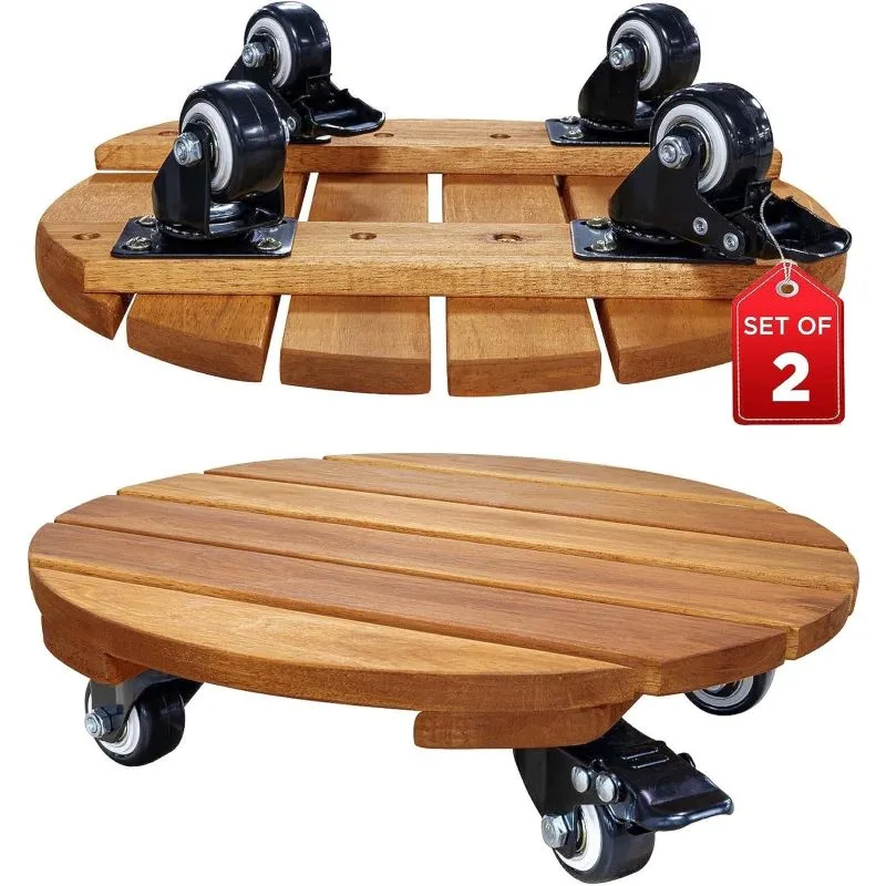 Celeste Ahşap Tekerlekli Saksılık 2’li Set 36 cm Celeste Ahşap Tekerlekli Saksılık 2’li Set 36 cm