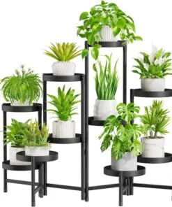 Dalia 10 Raflı Katlanır Metal Çiçeklik 82 Cm