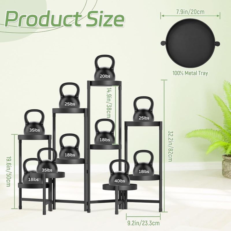 Dalia 10 Raflı Katlanır Metal Çiçeklik 82 Cm - Görsel 2