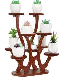 İsabella Bambu Mini Çiçeklik 9 Raflı 46 cm