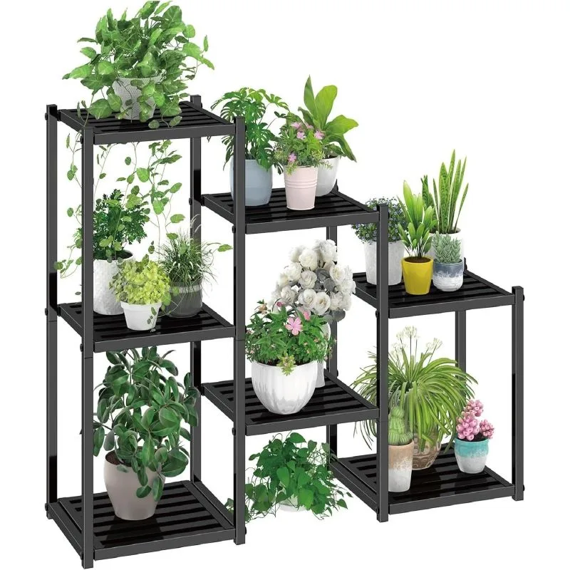 Laurel Metal Çiçeklik 7 Raflı Siyah 78 cm Laurel Metal Çiçeklik 7 Raflı Siyah 78 cm