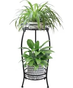 Lilia 2 Raflı Ferforje Uzun Çiçeklik 70 Cm