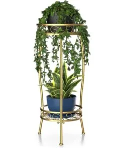 Lyra Ferforje Gold 2 Raflı 68 cm Çiçeklik