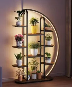 Moon Led Işıklı  9 Raflı Çiçeklik 165 Cm