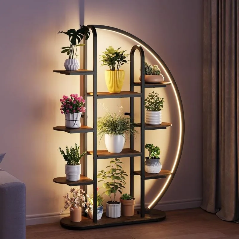Moon Led Işıklı 9 Raflı Çiçeklik 165 Cm Moon Led Işıklı 9 Raflı Çiçeklik 165 Cm