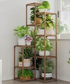 Reve Ahşap Çiçeklik 8 Raflı 140 cm