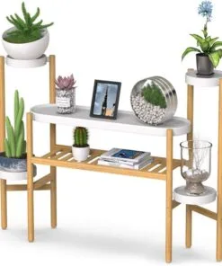 Rosalie Bambu Çiçeklik 6 Raflı 90 cm