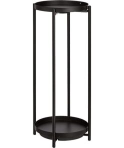 Sofia Yuvarlak Çiçeklik Sehpa 60 cm Metal Siyah