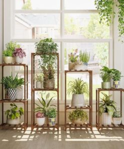 Thea 4 lü Set 11 Raflı Ahşap Çiçeklik