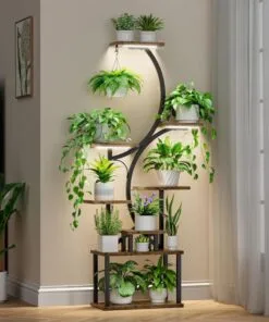 Willow Işıklı Metal Çiçeklik 8 Raflı 157 cm